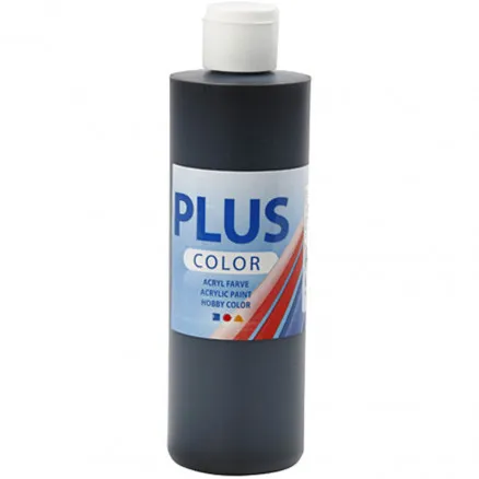 Plus Color hobby paint, black, 250 ml/ 1 bottle.