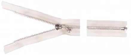 YKK Separating Zip Aluminium 45cm 4mm Natural