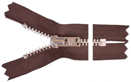 YKK Zip Aluminium 22cm 4mm Brown