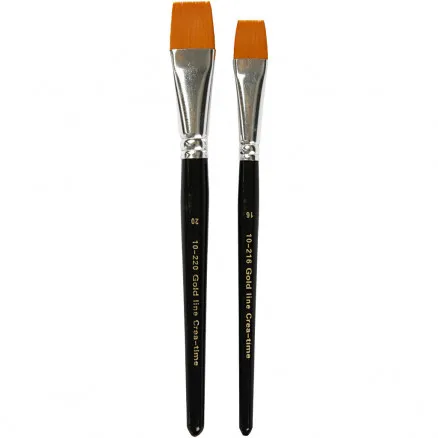 Gold Line Brushes, no. 16+20, W: 17+24 mm, flat, 2 pcs.