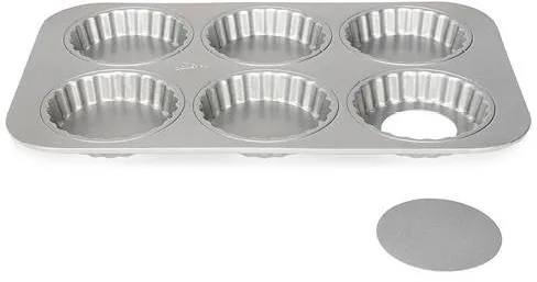 Patisse Silvertop tart tin for 6 pcs. 38.5 x 24.5 x 2.5 cm - Silver