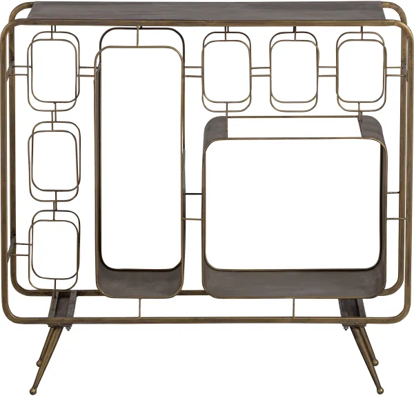 BEPUREHOME Collection wine rack, with space for 8 wine bottles - antique brass iron (H:80.5)